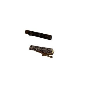 Vintage Men Tie Clip Copper Trumpet Pattern & Royal Classic Gold Tone